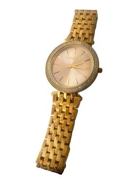 Michael Kors Gold Crystal-Trim Women's Bracelet Watch